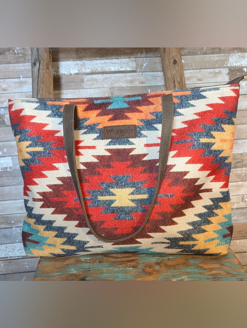 Wrangler Southwestern Pattern Canvas Tote - Multicolor